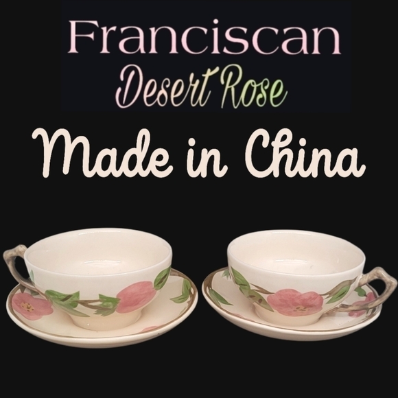 Franciscan Desert Rose teacup & saucer set made in China year 2004-2011 - Picture 1 of 7
